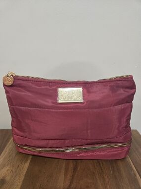 Laura Geller Maroon Quilted Cosmetic Pouch